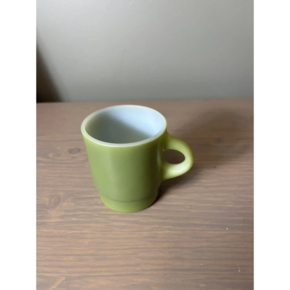 Anchor Hocking Fire King Avocado Stacking Coffee Mug 8 Oz - Picture 4 of 7